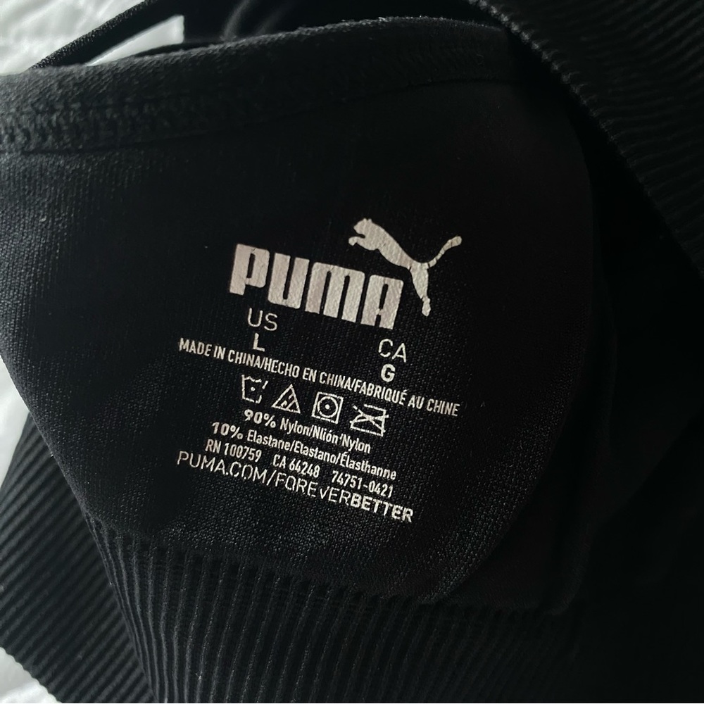 Puma Black Sports Bra with Strappy Back - Picture 4 of 6